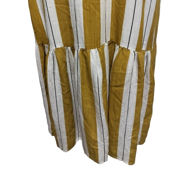 After Market Mustard  Yellow White Stripe Halter Sundress - Picture 5 of 9